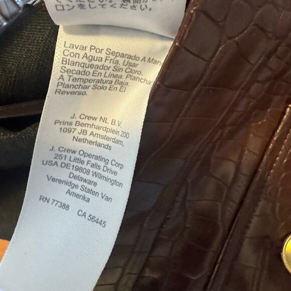 J. Crew Croc-Embellished Faux Leather Mini Skirt Midnight Brown Size 4 NWT - Picture 10 of 12